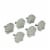 Set of 6 White Cast Iron Scallop Sea Shell Drawer Pulls Nautical Cabinet Knobs - White Perspective: front