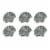 Set of 6 Silver Cast Iron Scallop Sea Shell Drawer Pulls Nautical Cabinet Knobs - Silver Perspective: front