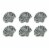 Set of 6 Silver Cast Iron Scallop Sea Shell Drawer Pulls Nautical Cabinet Knobs - Silver Perspective: front