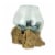 Melted Glass On Teak Driftwood Decorative Bowl/Vase/Terrarium Planter 6 Inches High Perspective: front