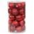 Sunnydaze Beautiful Baubles 25-Piece Plastic Christmas Ornament Set - Red Perspective: front