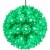 Sunnydaze 5-Inch Indoor/Outdoor Colored Lighted Ball Hanging Decor - Green Perspective: front