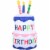 Sunnydaze Birthday Cake LED Inflatable Yard Decoration - 4 ft Perspective: front