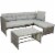 Sunnydaze Longford Rattan Patio Low-Back Chaise Sectional Set - Stone Gray Perspective: front