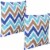 Sunnydaze 2 Square Outdoor Throw Pillow Covers - 17-Inch - Chevron Bliss Perspective: front