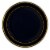 7.5  Black with Gold Edge Rim Plastic Appetizer/Salad Plates (120 Plates) Perspective: front