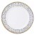 7.5  White with Blue and Gold Chord Rim Plastic Appetizer/Salad Plates (120 Plates) Perspective: front