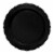 7.5  Black Vintage Rim Round Disposable Plastic Appetizer/Salad Plates (120 Plates) Perspective: front