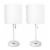 LimeLights Metal Stick Lamp w/ USB Port 2 Pack in White with White Shade Perspective: front