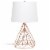 Lalia Home Metal Geometric Wired Table Lamp in Rose Gold with Gold Shade Perspective: front