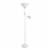 Lalia Home Torchiere Floor Lamp with Reading Light and Marble Glass Shades, White Perspective: front