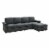 Oadeer Home 106  L-Shaped Fabric Upholstered Modular Sofa with Chaise in Gray Perspective: front