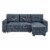 Oadeer Home 88.5  Pull-out Bed Sofa & Chaise in Blue Perspective: front