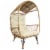 Sunnydaze Shaded Comfort Wicker Outdoor Basket Chair with Cushion - Beige Perspective: front