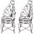 Sunnydaze Steel Sweetheart Back Chair Planter Stand - 25.25 in - Set of 2 Perspective: front
