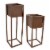 Sunnydaze Modern Simplicity 8.25 Square Planters - 19.75 H and 27 H - Brown Perspective: front