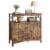 Bestier Buffet Hallway & Living Room Storage Cabinet w/ 3 Drawers, Rustic Brown Perspective: front