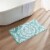 Kate Aurora 100% Cottoned Non Slip Bath Rug - 20 in. W x 32 in. L - Aqua Perspective: front