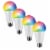 A19 WiFi Smart LED Light Bulb, 8W 800LM, Alexa/Google/SIRI, ETL and Energy Star (4 Pack) Perspective: front