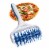 Chef Pomodoro Plastic Pizza Dough Roller (21 x 14.5 cm Prong Length 7 mm Teal) Perspective: front