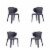 Manhattan Comfort Conrad Modern Woven Tweed Dining Chair In Wheat (Set Of 4) Black 20.47 Lx30 Perspective: front