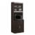 Hodedah Import 70  Tall Top/Bottom Enclosed Kitchen Cabinet w/ Drawer, Chocolate Perspective: front
