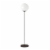 Metal Globe & Stem Floor Lamp in Black - Henn&Hart Perspective: front