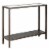 Henn&Hart 36  Aged Steel Metal/Glass Console Table Perspective: front