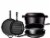 Bruntmor 6 Pcs Pre-Seasoned Cast Iron Cooking Set | Dutch Oven, Skillets & Grill Pan Perspective: front