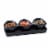 Bruntmor Black Ceramic Dinner Plates Set - 10 Dish Set, Curvy Design Perspective: front