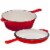 Bruntmor 5 Qt Red 2-in-1 Cast Iron Skillet & Lid, Enameled, Non-Stick Perspective: front