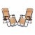 Elevon Adjustable Outdoor Zero Gravity Recliner Lounge Chair, Beige, Set of 2 Perspective: front