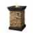 Teamson Home Outdoor Square Slate Rock Propane Gas Fire Pit for Garden Patio Decor, Natural Perspective: front
