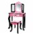 Teamson Kids Vanity Table and Stool Set in Black and Pink Leopard Perspective: front