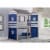 Donco kids PD-1370TTLG-B Deer Blind Twin Over Twin Bunk Loft with Blue Tent - Light Gray Perspective: front