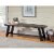 Transitional Style Bench In Acacia Wood Gray- Saltoro Sherpi Perspective: front