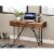 Alpine Furniture Live Edge 1 Drawer Wood Writing Desk in Light Walnut (Brown) Perspective: front
