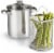 Cook N Home Asparagus Steamer Pot Stainless Steel with Basket,Glass Lid, 4 Quart, 3-Piece Perspective: front