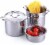 Cooks Standard Classic Stainless Steel 4-Piece 12 Quart Pasta Pot Cooker Steamer Multipots Perspective: front