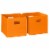 RiverRidge 2-Piece Traditional Fabric Folding Storage Bin Set in Orange Perspective: front