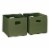 RiverRidge 2-Piece Traditional Fabric Folding Storage Bin Set in Green Perspective: front