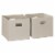 RiverRidge 2-Piece Traditional Fabric Folding Storage Bin Set in Taupe Gray Perspective: front