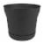 Bloem SP1000 Saturn Indoor Outdoor 10 Inch Planter Pot w/ Attached Saucer, Black Perspective: front