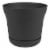 Bloem SP1200 Saturn Indoor Outdoor 12 Inch Planter Pot w/ Matching Saucer, Black Perspective: front