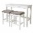 New Ridge Home Goods Traditional Wood Sofa Table with Two Stools in White Perspective: front