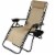 Sunnydaze Zero Gravity Lounge Lawn Chair with Pillow and Cup Holder - Khaki Perspective: front