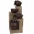 Sunnydaze 30  Cascading Terra Bowls Solar Outdoor Water Fountain w/ Battery/ LED Perspective: front