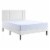 BIKAHOM Tufted Upholstered Platform Bed Frame w/Adjusting Headboard, King, White Perspective: front