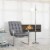 Zuo Astro Floor Lamp in Frosted Glass Silver Perspective: front