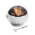 Teamson Home Outdoor Round Concrete Base BBQ Grill Wood Burning Fire Pit, Gray Perspective: front